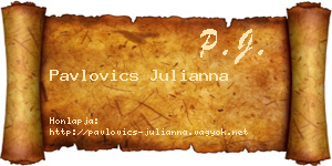 Pavlovics Julianna névjegykártya